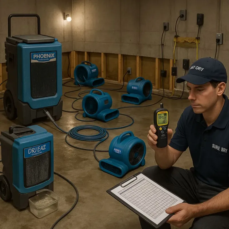 Structural Drying and Dehumidification process in Naguabo, PR